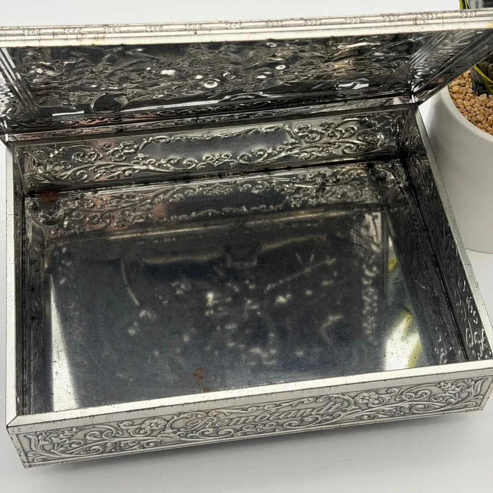 Vintage Victoria Biscuit Company Rembrandt The Night Watch Metal Relief Tin Box